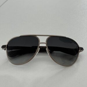 Chrome Hearts Like New Authentic Aviator Sunglasses W Silver Frame Black Lenses